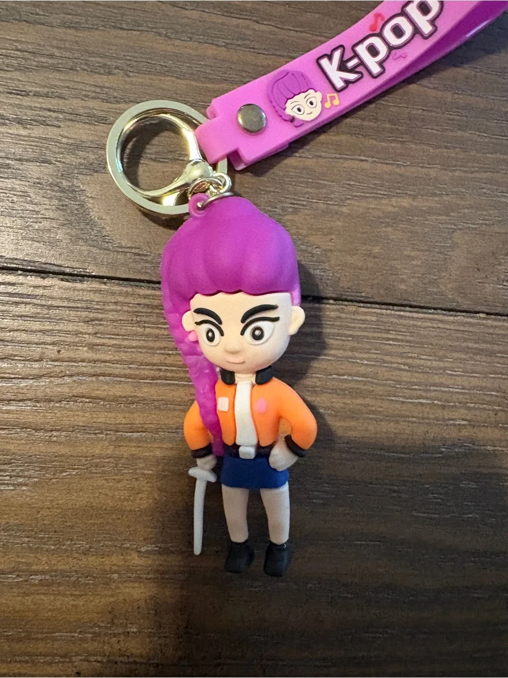 K-Pop Demon Hunters Rumi Silicone Keychain Wristlet Bag Accessory New